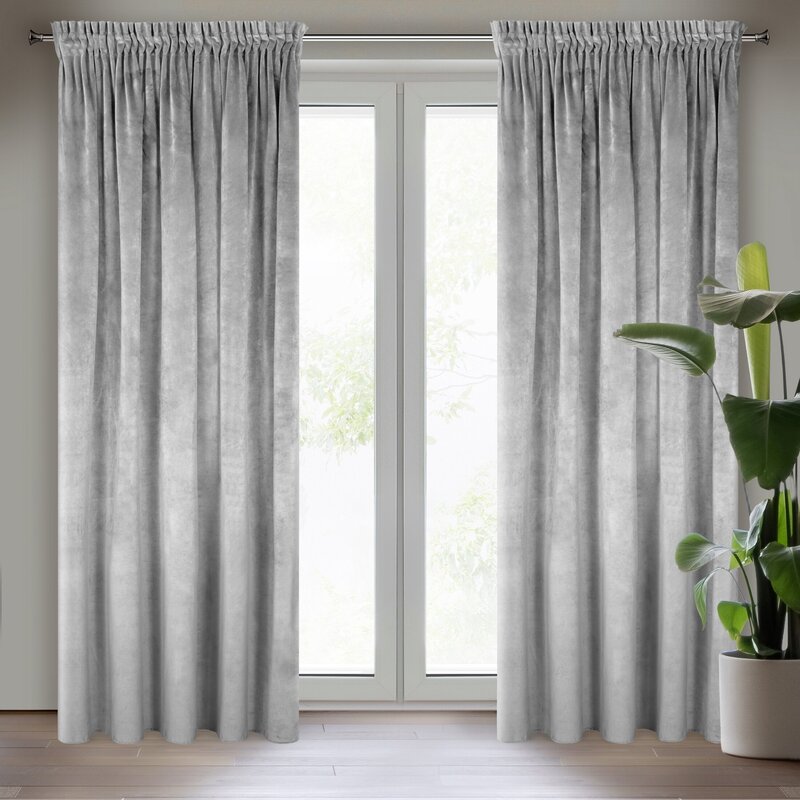 Zasłona gotowa Villa stalowa 140 x 270 cm – zaciemniająca i stylowa