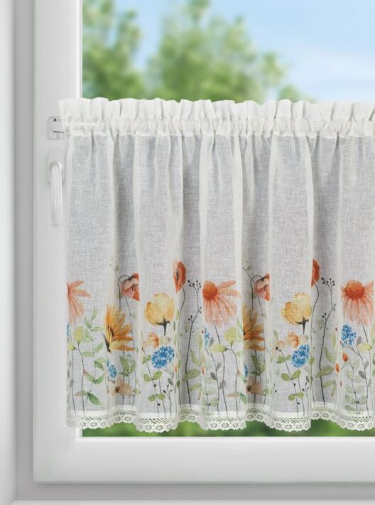Firana gotowa Nati biała 150 x 60 cm – wprowadza sielski klimat
