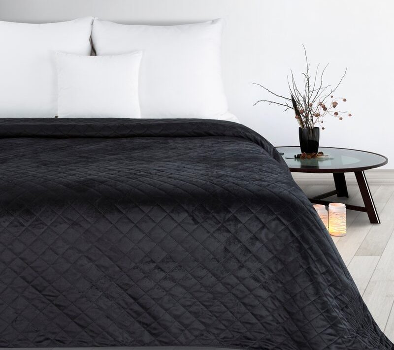 Narzuta Velvet D91 czarna 170 x 210 cm – dodaje przytulności