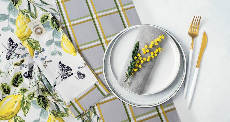 Komplet ściereczek kuchennych 3szt 50x75 cm bawełniany kolor biały, zielony 200 g/m2 OLIVE – stylowy dodatek