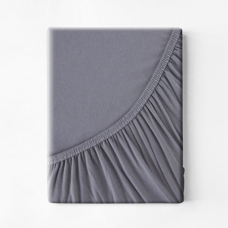 Prześcieradło jersey ciemnostalowe 90x200x25 cm – idealne dopasowanie