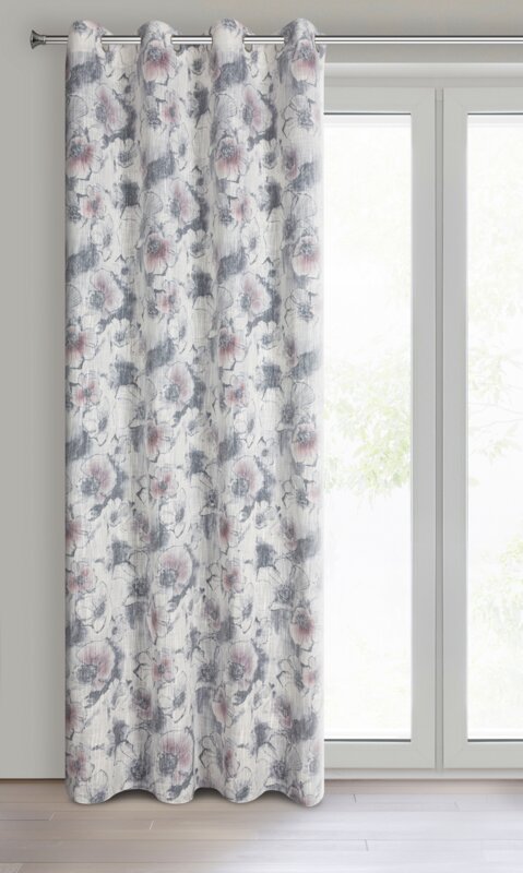 Zasłona gotowa Frida naturalna 140 x 260 cm – subtelny kwiatowy wzór