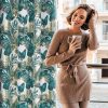 Zasłona gotowa Davos biała 140 x 250 cm – z botanicznym wzorem