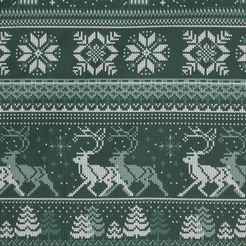 Pościel świąteczna Clover ciemnozielona 160 x 200 cm – 100% bawełna