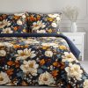 Pościel bawełniana Fiora granatowa 220 x 200 cm – elegancki wzór