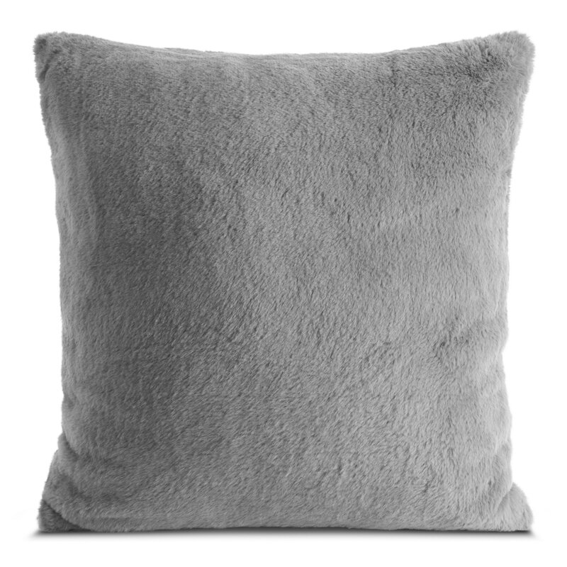 Poszewka futrzana Nina srebrna 60 x 60 cm – doda przytulności