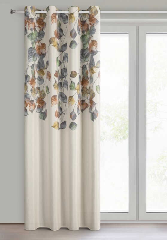 Zasłona gotowa NORA botaniczna naturalna 140 X 250 CM – do wnętrz eko