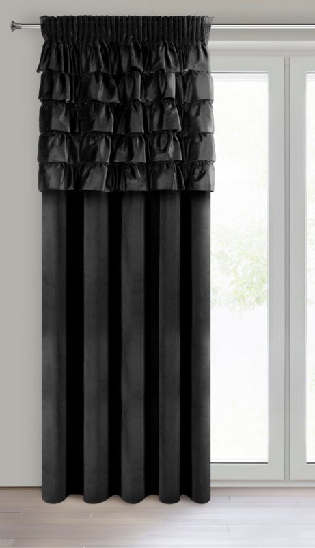 Zasłona gotowa Aura czarna 140 x 270 cm – zaciemnienie sypialni