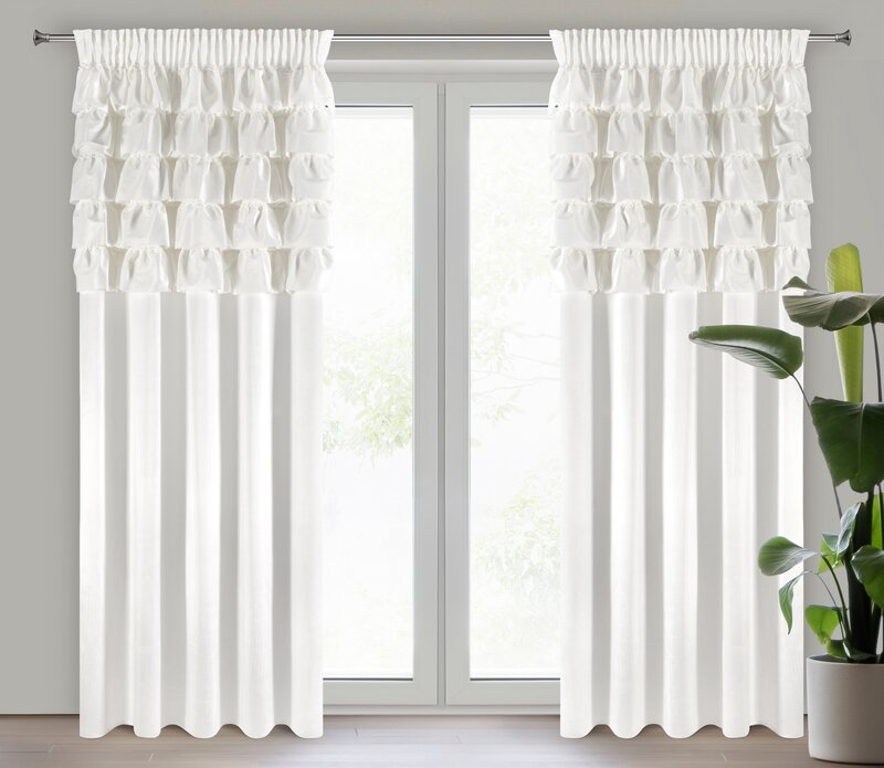 Zasłona gotowa Aura biała 140 x 270 cm – optycznie powiększa