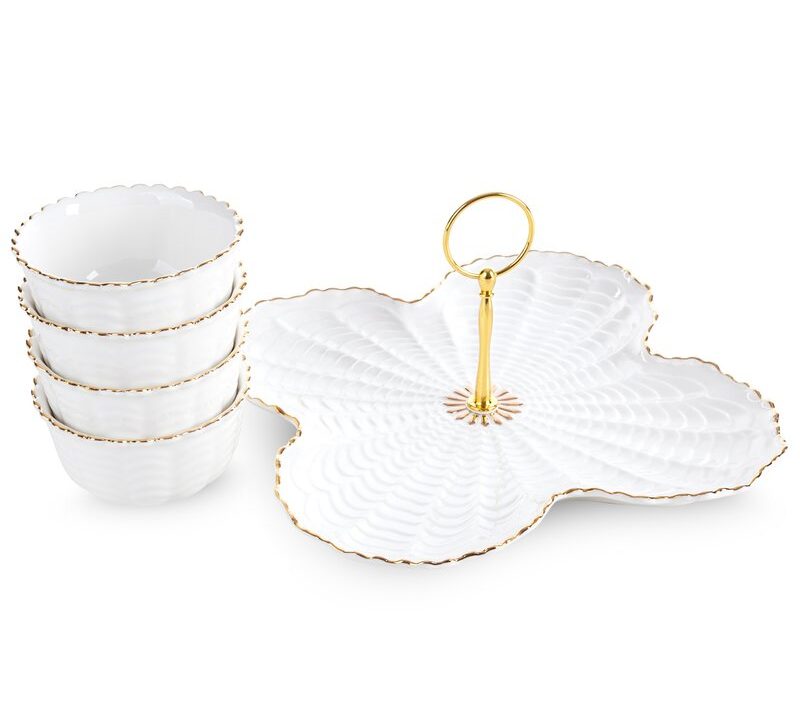 Patera ceramiczna Gaia (07) kremowa 24 X 24 X 7 CM – ozdoba stołu
