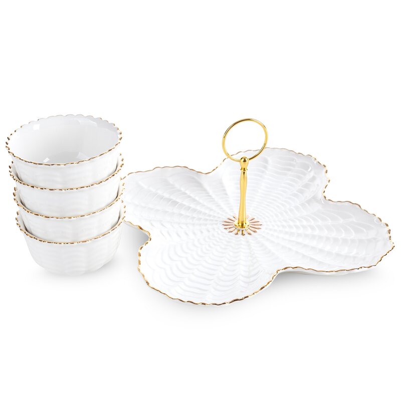 Patera ceramiczna Gaia (07) kremowa 24 X 24 X 7 CM – ozdoba stołu
