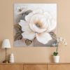 Obraz ręcznie malowany Kwiaty biały 60 X 60 CM – wnosi świeżość i spokój