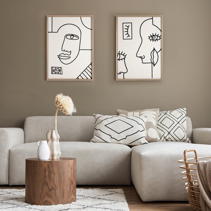 Obraz ręcznie malowany Abstrakcyjny beżowy 50 X 70 cm – doda wnętrzu charakteru