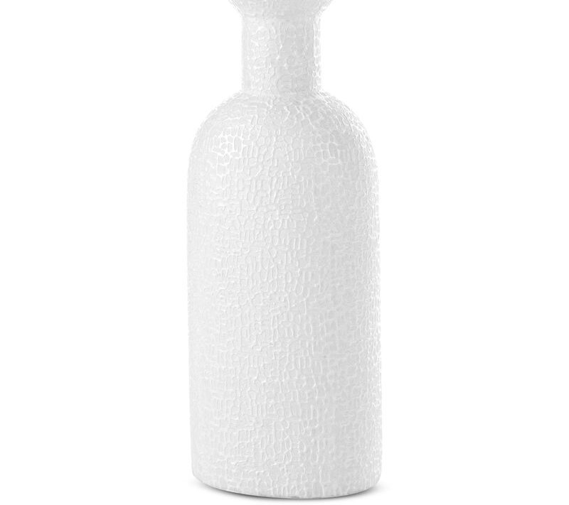 Wazon ceramiczny RISO biały 16 x 11 x 40 cm – na suszone kwiaty