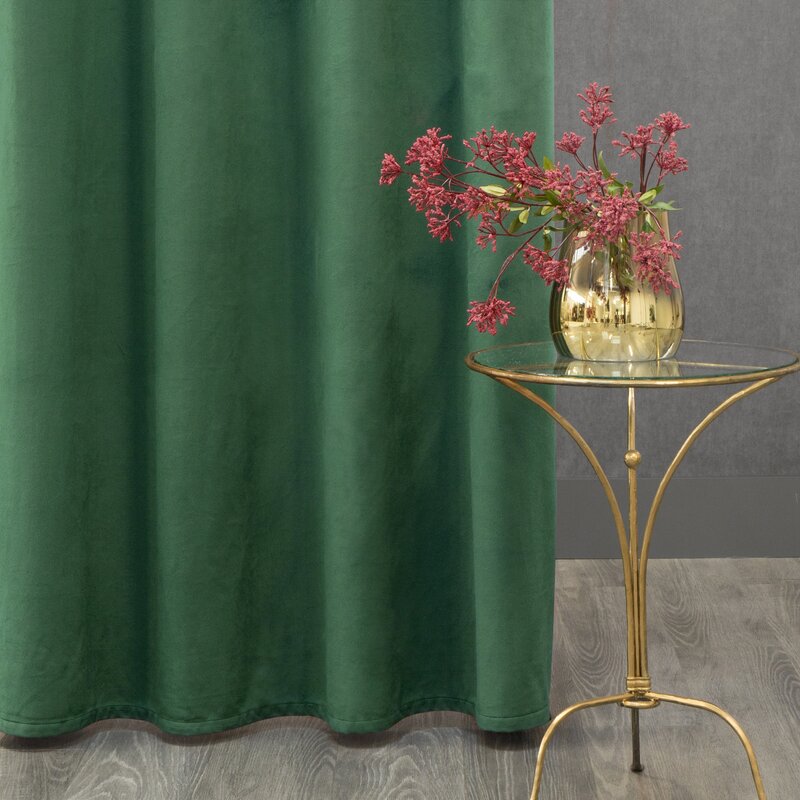 Zasłona gotowa na taśmie D91 Rosa ciemnozielona 140 X 270 cm – miękka i przytulna