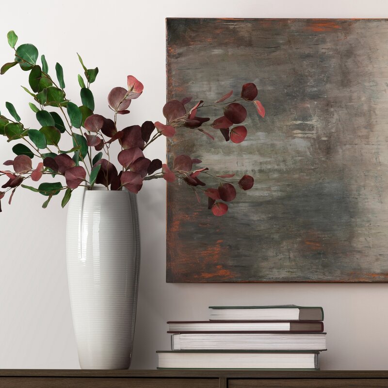 Wazon ceramiczny Hali popielaty 18 x 18 x 46 cm – na susze i kwiaty