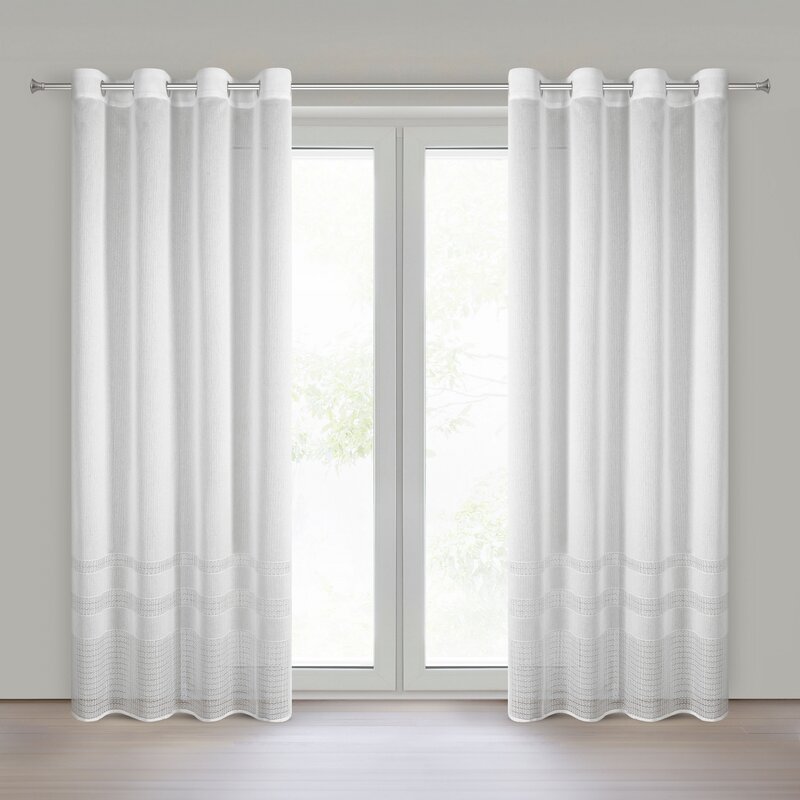 Zasłona gotowa Elira biała 140 x 250 cm – rozjaśnia wnętrze