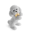 Figurka ceramiczna Eldo srebrna 10 X 7 X 15 CM – uroczy piesek z kokardą