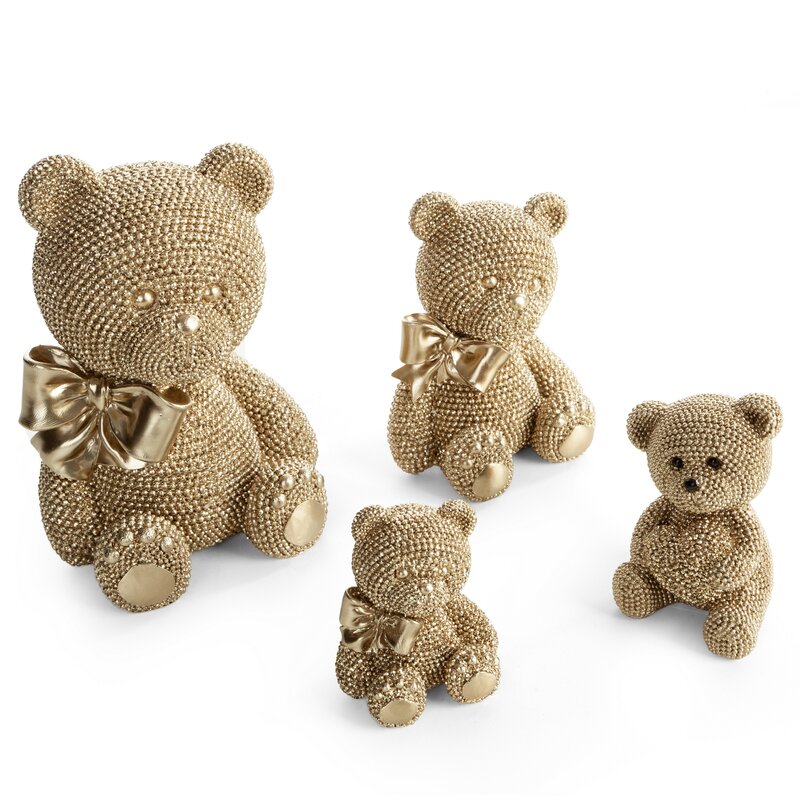 Figurka ceramiczna ELDO szampańska 10 X 8 X 13 CM – uroczy miś