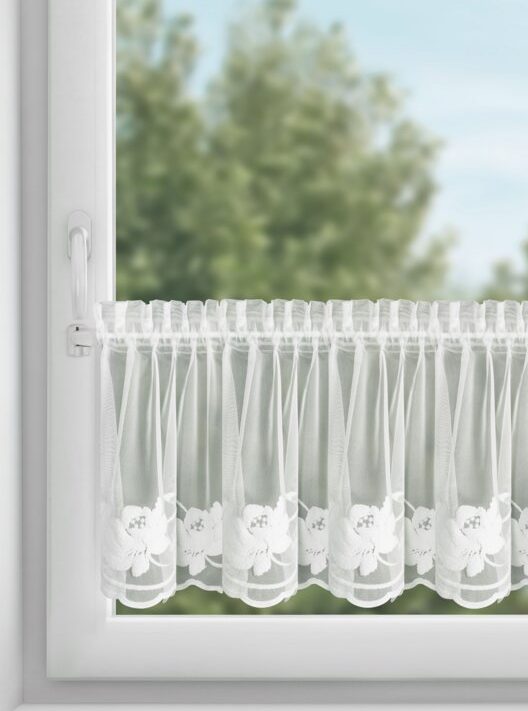 Firana gotowa Leti biała 150 x 40 cm – rozświetla wnętrze