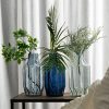 Wazon szklany niebieski 12 x 12 x 25 cm – na suszone kwiaty