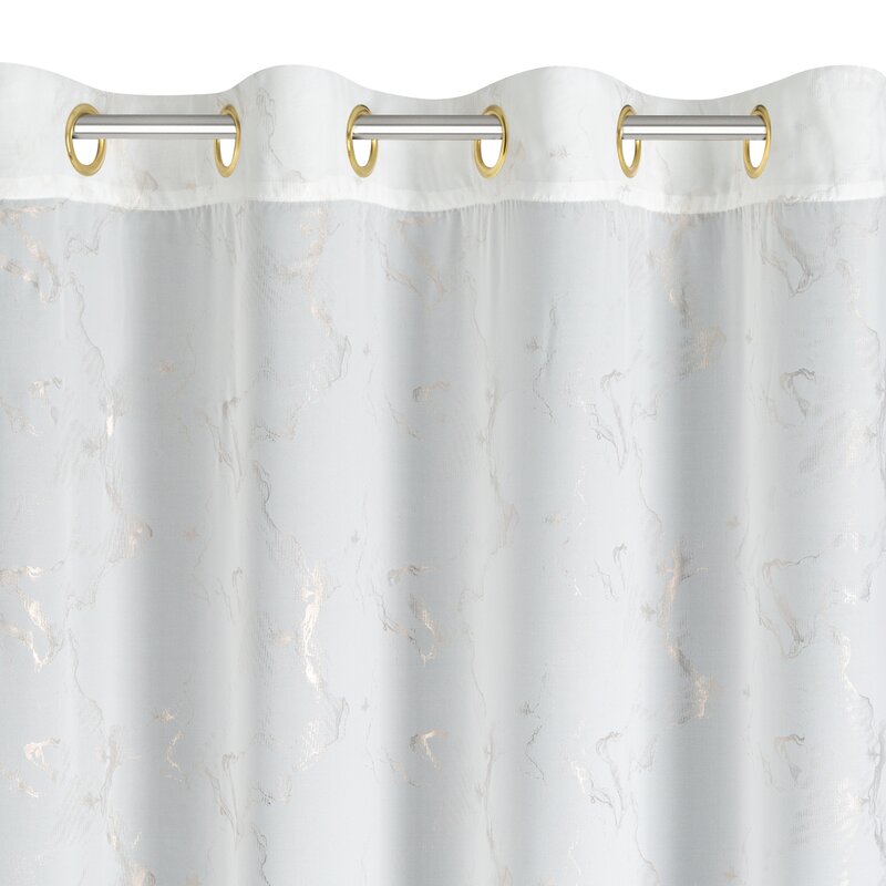 Firana gotowa IVA biała 140 X 270 cm – z błyszczącym nadrukiem