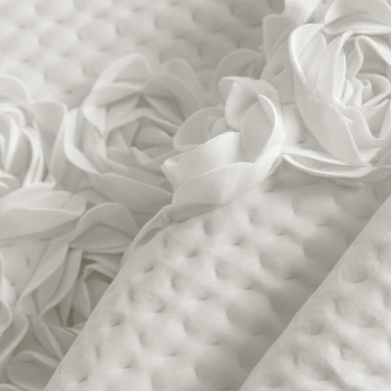 Narzuta welwetowa Roses kremowa 220 X 240 CM – miękka i pluszowa