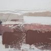 Obraz ręcznie malowany abstrakcyjny beżowy 80 X 80 CM – wprowadza spokój i harmonię