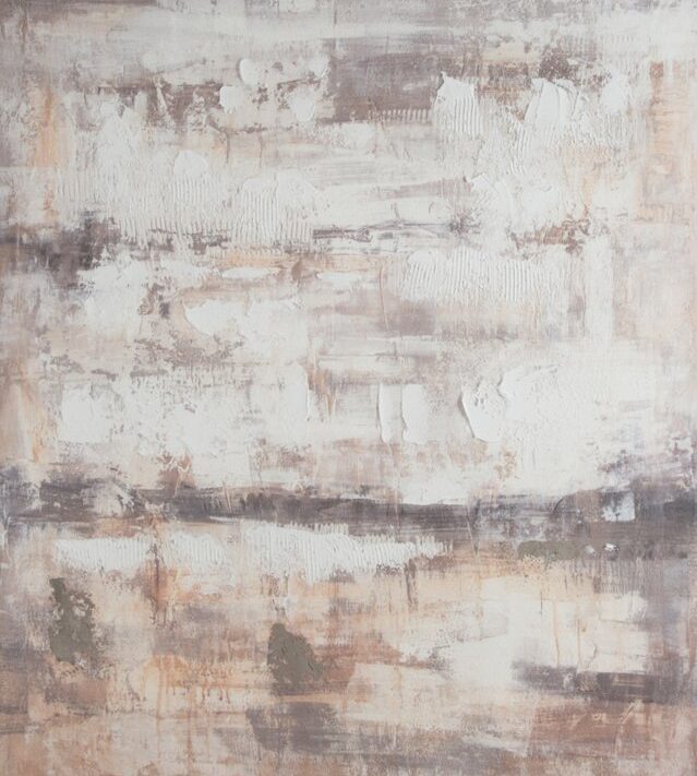 Obraz ręcznie malowany kremowy 80 X 100 CM – subtelny akcent artystyczny