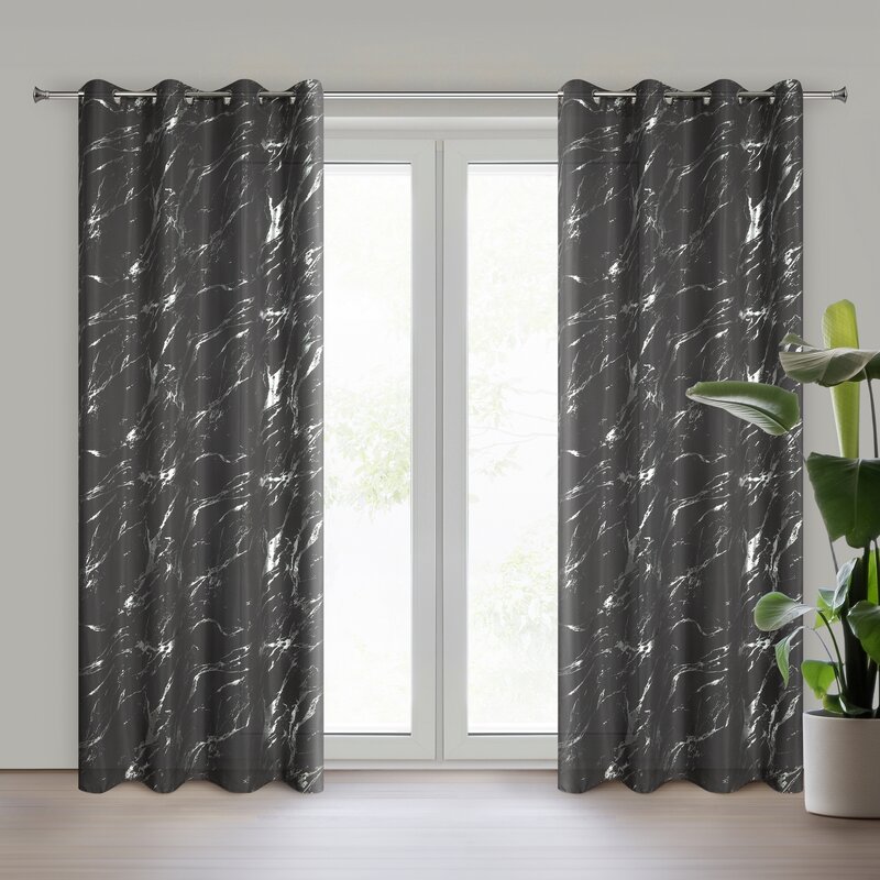 Zasłona gotowa Lani stalowa 140 x 250 cm – zaciemniająca i stylowa