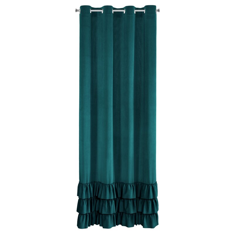 Zasłona gotowa Megi ciemnoturkusowa 140 x 250 cm – zaciemniająca i stylowa