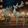 Figurka świąteczna srebrna 12 x 6 x 30 cm – metalowa dekoracja