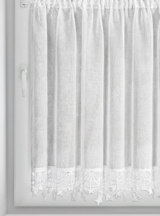Zasłona bożonarodzeniowa SW/XMAS biała 90X150 cm – gotowa do zawieszenia