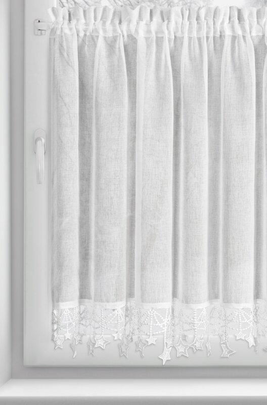 Zasłona bożonarodzeniowa SW/XMAS biała 90X150 cm – gotowa do zawieszenia