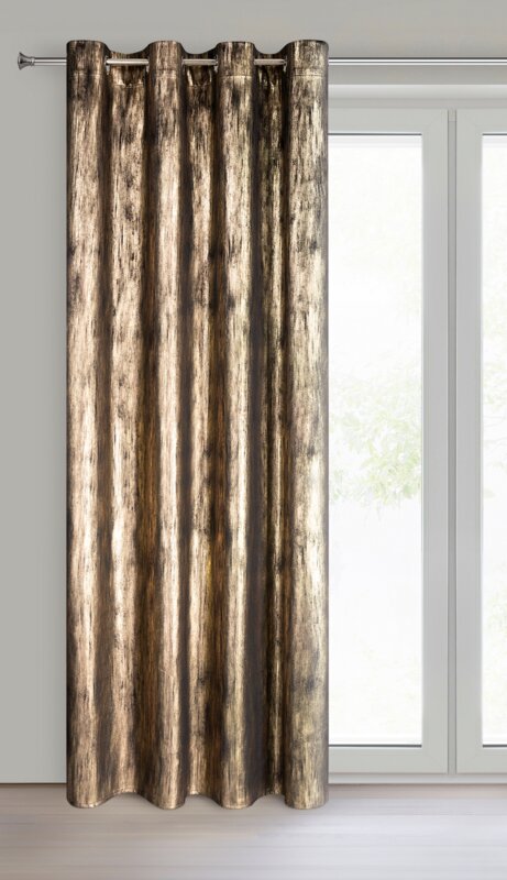 Zasłona gotowa Emila czarna 140 X 250 cm – welwetowa, z błyszczącym wzorem