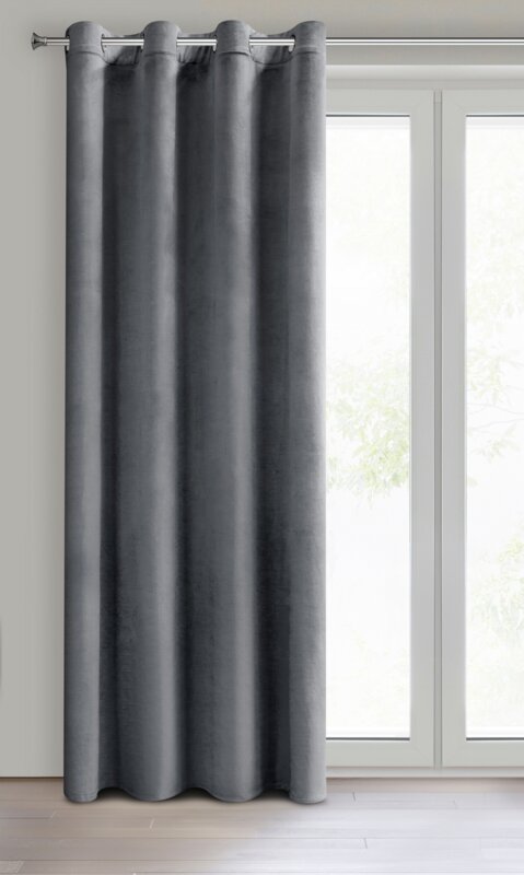 Zasłona gotowa Darla grafitowa 140 x 250 cm – zaciemnia pomieszczenie