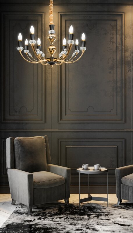 Lampa wisząca Melba 01 złota fi 71 x 120 cm – do przestronnych wnętrz