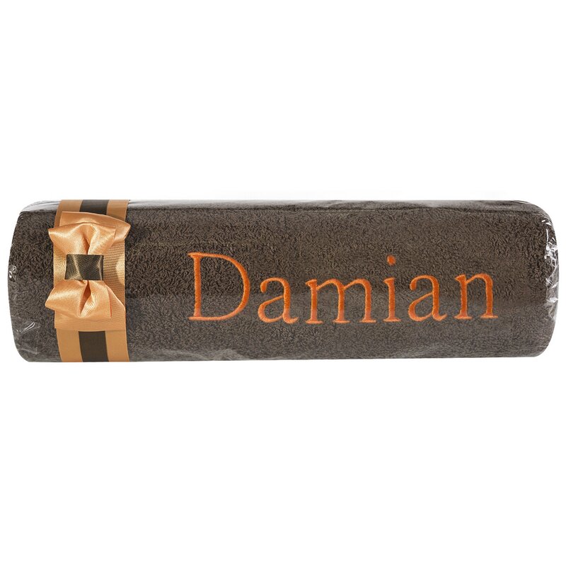 RĘCZNIK Z HAFTEM DAMIAN 50 X 90 CM BRĄZOWY RE/M/DAMIAN 50X90 BRĄZ
