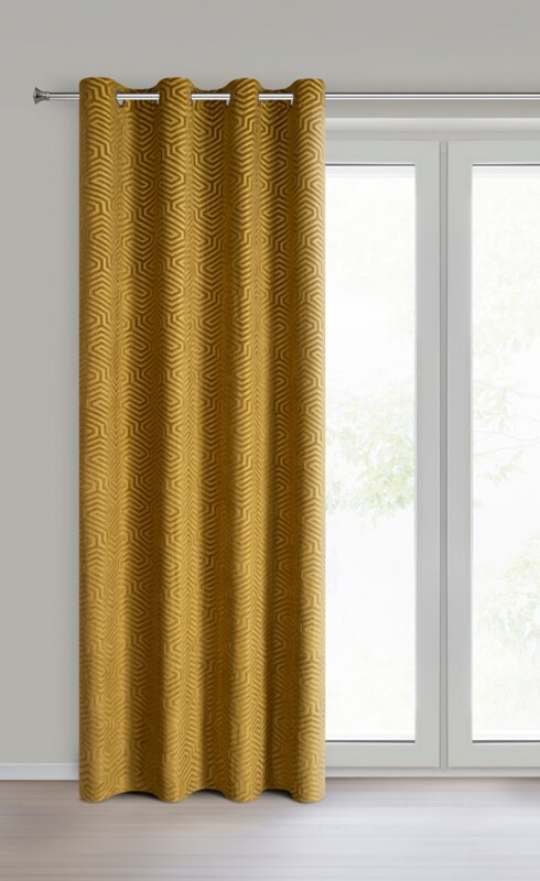 Zasłona gotowa Inga złota 140 x 250 cm – zaciemnia i zdobi