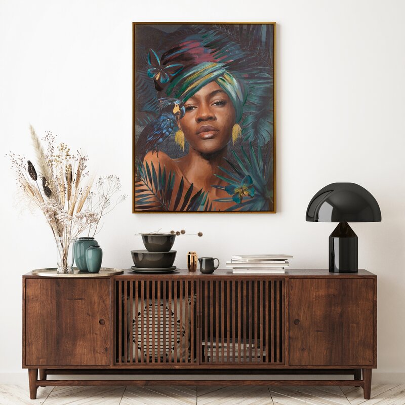 Obraz ręcznie malowany ciemnoturkusowy 60 X 80 CM – ożywia wnętrze