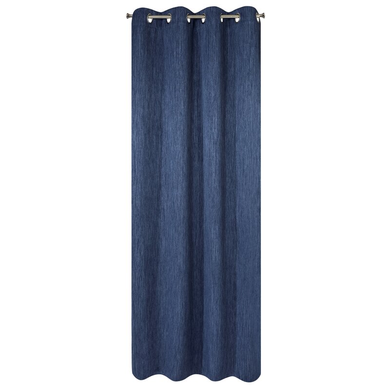 Zasłona gotowa Rossie granatowa 140 x 250 cm – zaciemniająca sypialnię