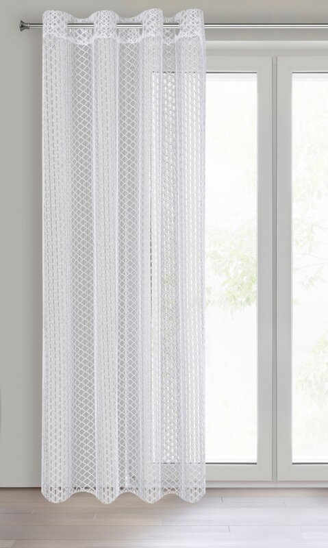 Firana gotowa Aiden biała 140 X 250 CM – nowoczesna siateczka