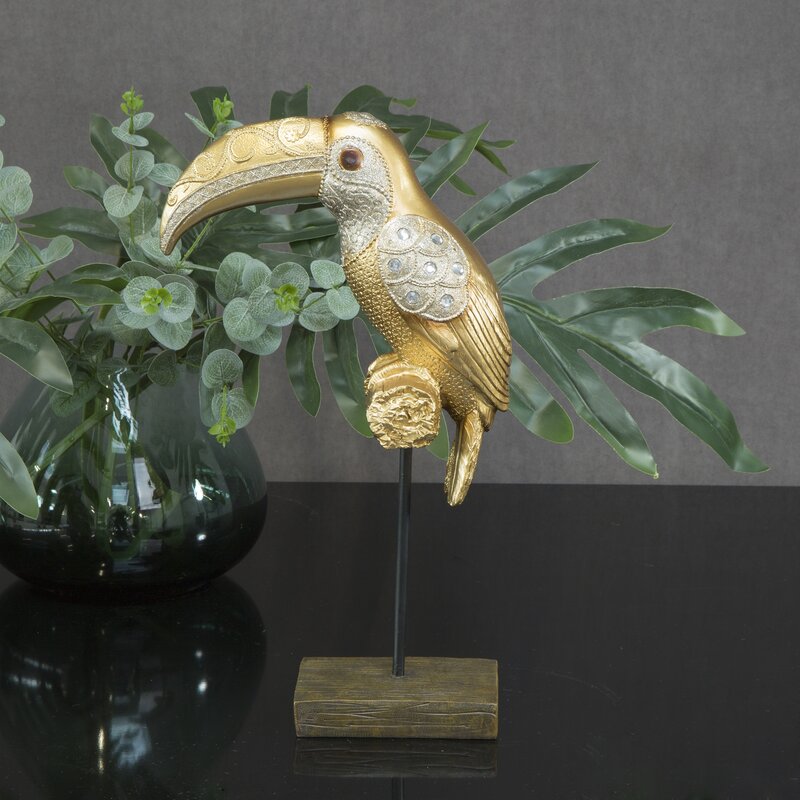 Figurka ceramiczna Femi złota 23 x 12 x 40 cm – doda blasku wnętrzu