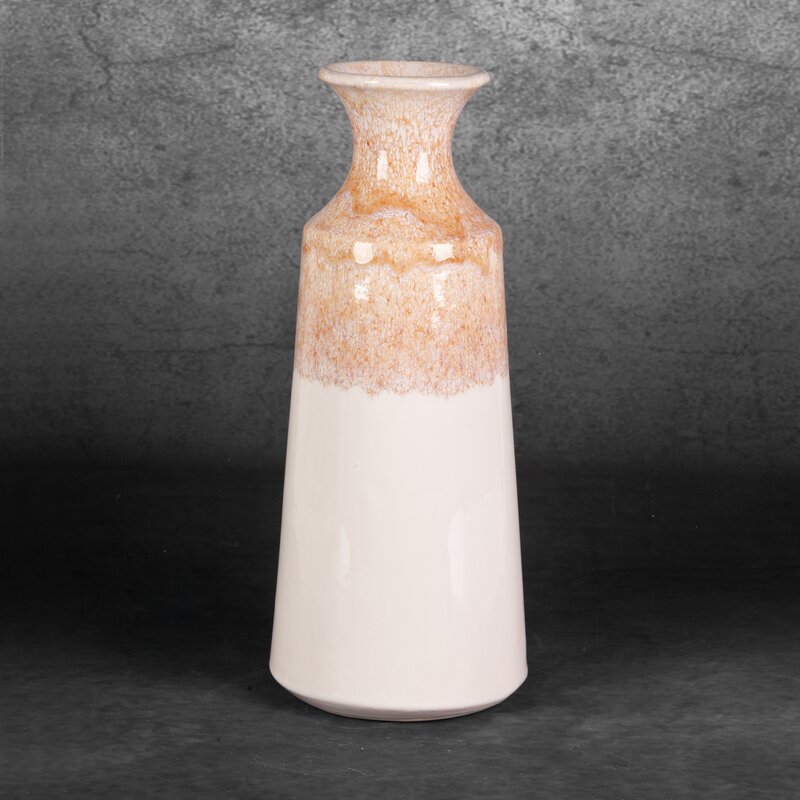 Wazon ceramiczny Ruben kremowy 16 x 40 cm – do dekoracji wnętrz