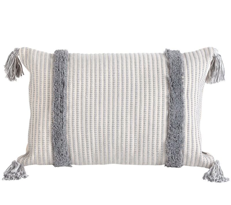 Poszewka dekoracyjna TC/PALERMO kremowa 30x50 cm – z modnymi frędzlami