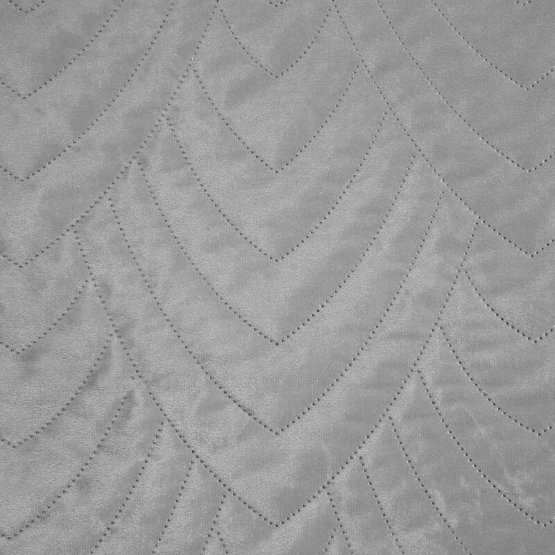 Narzuta welurowa SI/N/LUIZ srebrna 220x240 cm – stylowe nakrycie łóżka