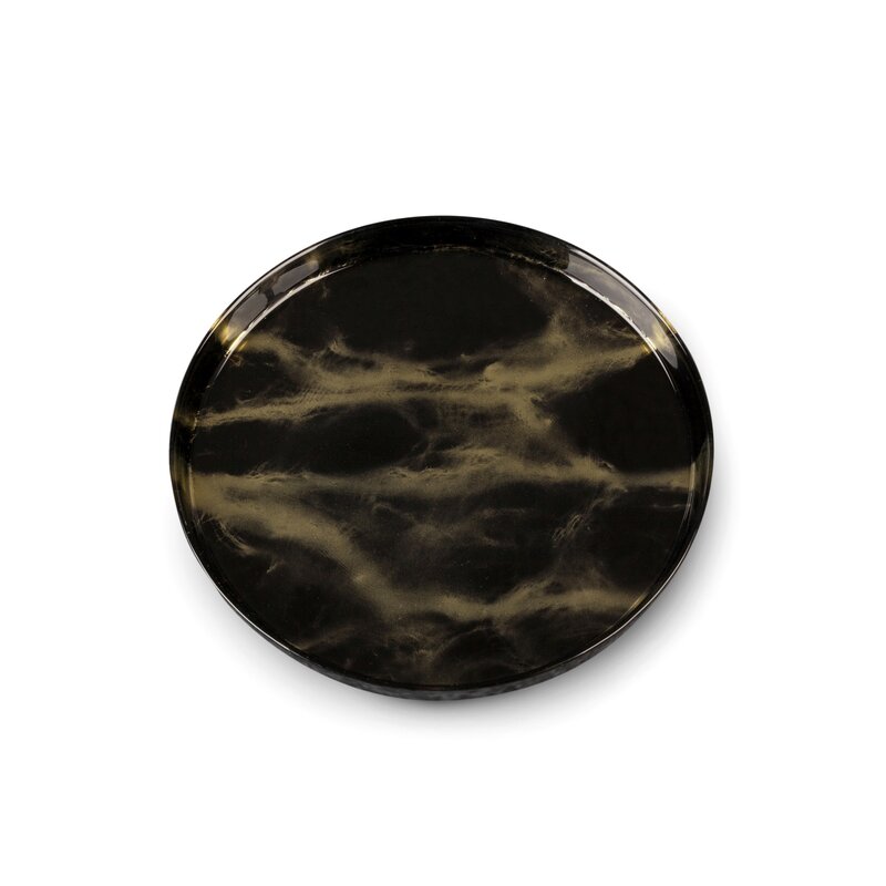 Patera szklana Ada czarna fi 21 x 2 cm – elegancka ozdoba