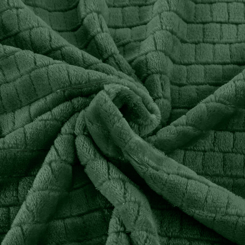 Koc flanelowy Cindy2 ciemnozielony 200 x 220 cm – otuli ciepłem