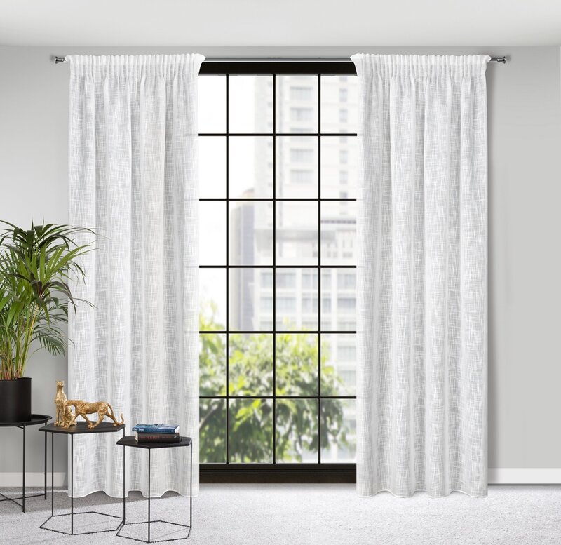Zasłona gotowa Liren biała 140 x 270 cm – rozjaśnia wnętrze