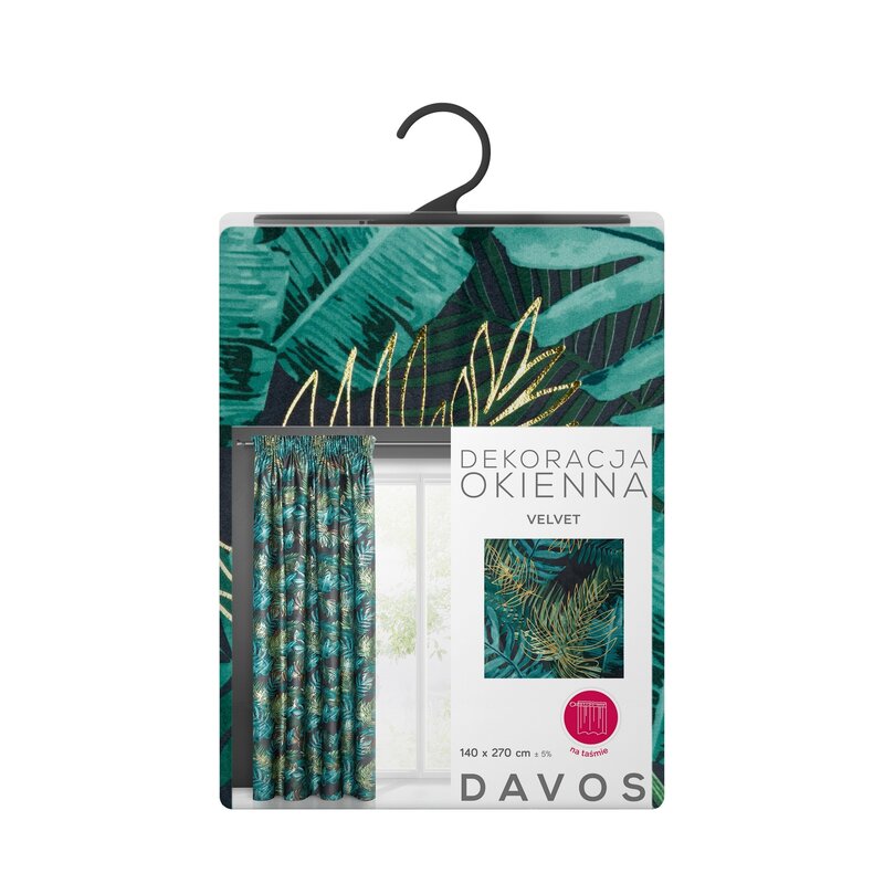 Zasłona gotowa Davos czarna 140 x 270 cm – zaciemnia i zdobi